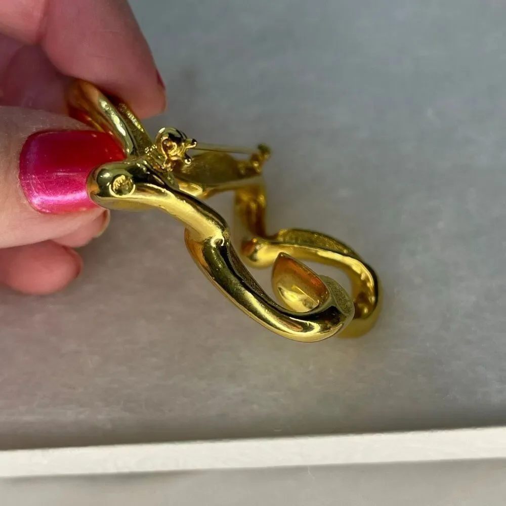 VTG abstract star brooch freestyle design gold tone